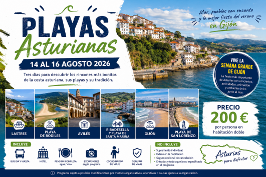 🌊14 AL 16 AGOSTO 2026 - PLAYAS ASTURIANAS 🌊 200€