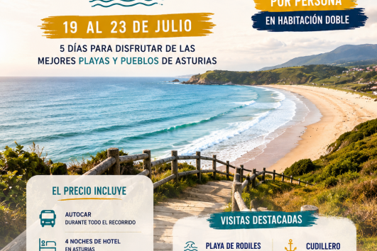 🏖️🌊19 AL 23 JULIO 2026 PLAYAS ASTURIANAS 🌊🏖️ 399€