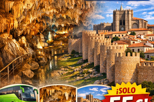 🦅 CUEVAS DE AGUILA + AVILA ( COMIDA Y ENTRADAS INCLUIDAS ) 26 DE ABRIL Y 02 MAYO  55€  🦅