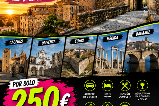 🏰🏛️ 05 AL 08 SEPTIEMBRE 2026 EXTREMADURA Y PORTUGAL 🏛️🏰 250€