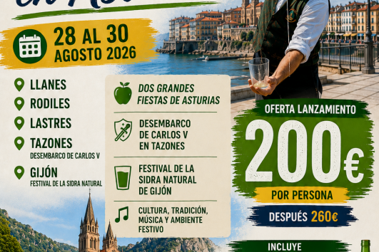 🍏28 AL 30 AGOSTO 2026 - FESTIVAL DE LA SIDRA NATURAL DE GIJÓN 🍏 200€
