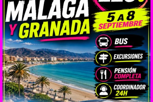 🎉 GRANADA Y PLAYAS DE MALAGA 05 A 08 SEPTIEMBRE⛪ 225€🎉