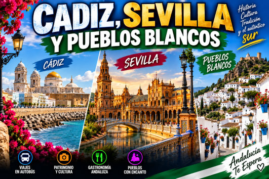 🌊05 A 08 Diciembre Cádiz , Sevilla Y Pueblos Blancos 299€ Ya GARANTIZADA!💥💥